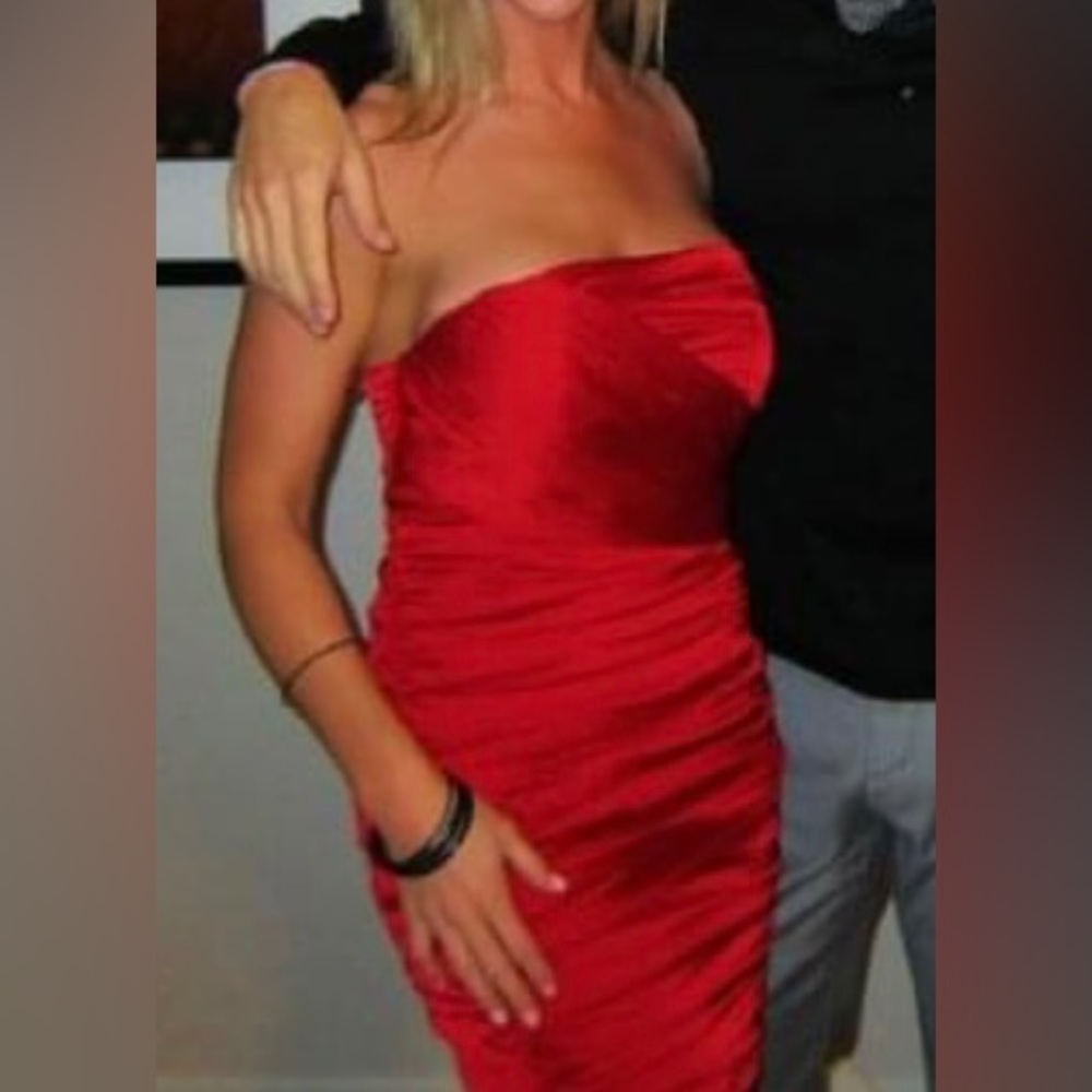 Express Red Strapless Mini Dress - Size 2